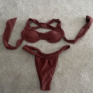 SHEIN Brown Bikini Set